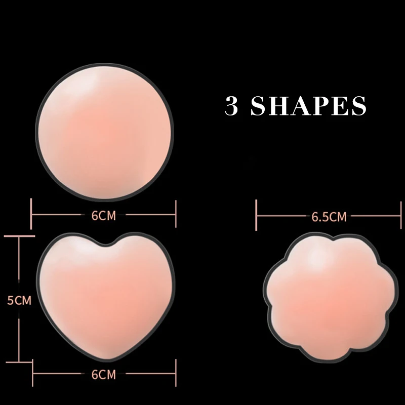 4 Pairs Women's Reusable Nipple Cover Silicone Breast Lift Pads Invisible Adhesive  Bra Liners Chest Sticker Boob Tape - AliExpress