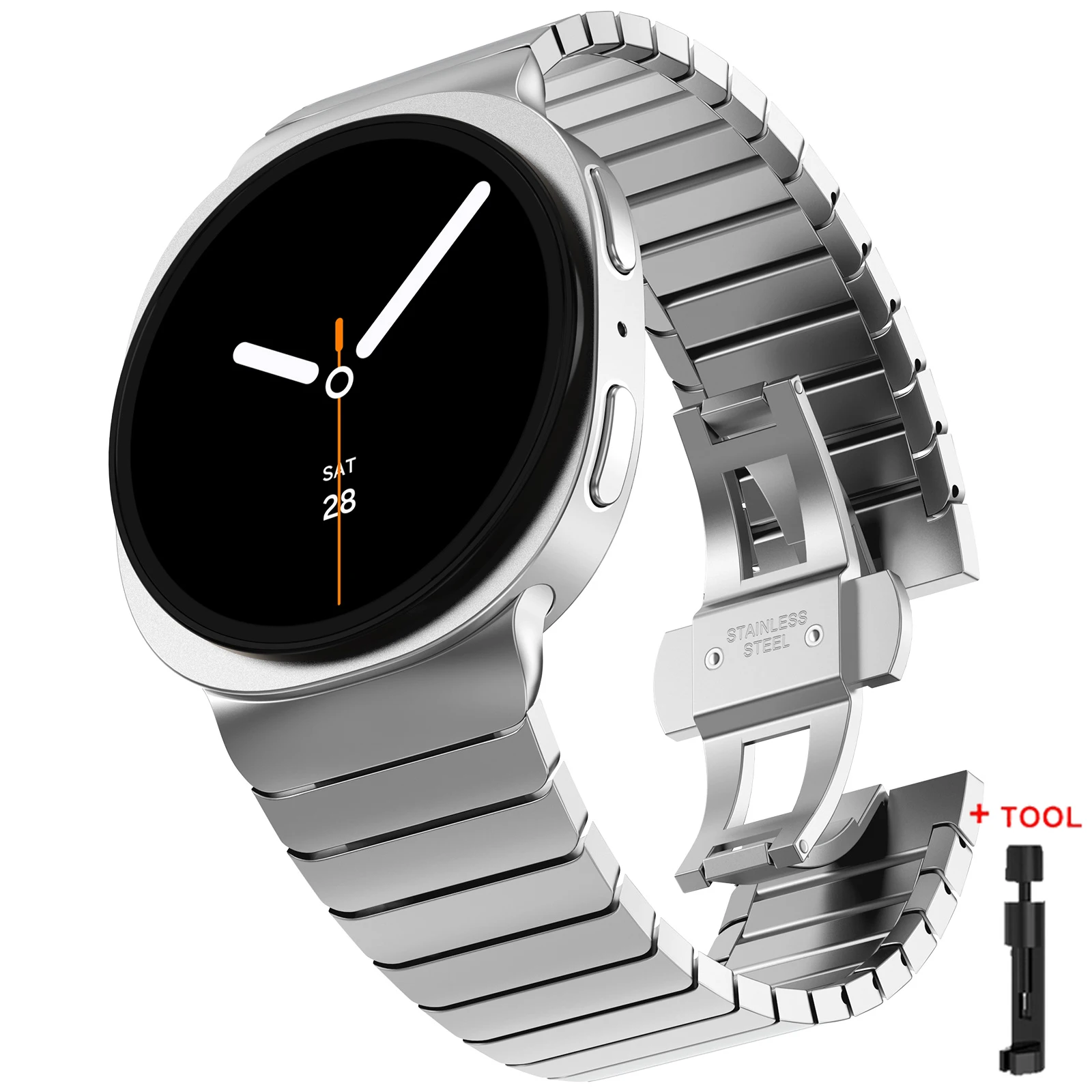 Stainless Steel/Titanium No-Gap Metal Bracelet Strap