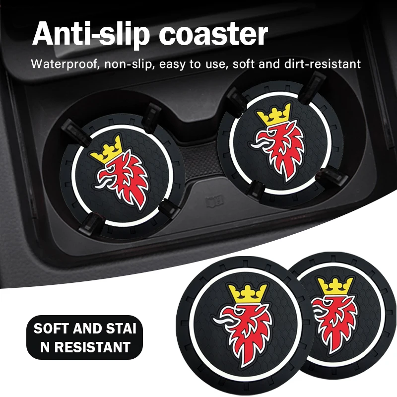 Cup Holder Coasters Car Coaster Pads Car Anti Slip Coaster Water Cup Slot Non-Slip Cushion For SAAB Scania