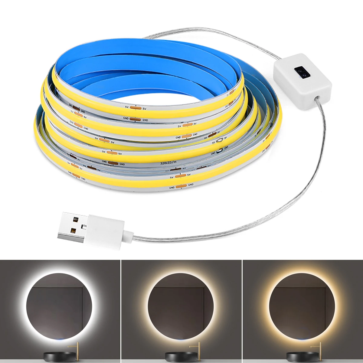 LED Vanity Makeup Light Strip with Adhesive Tape for Bathroom and Dressing Table Decor