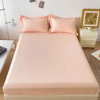 High End Bedding Set 100% Egyptian Cotton 400TC Bed Sheet Set 4/6 Pieces Fitted Sheet Flat Bedsheet With Pillowcase Double Queen 2