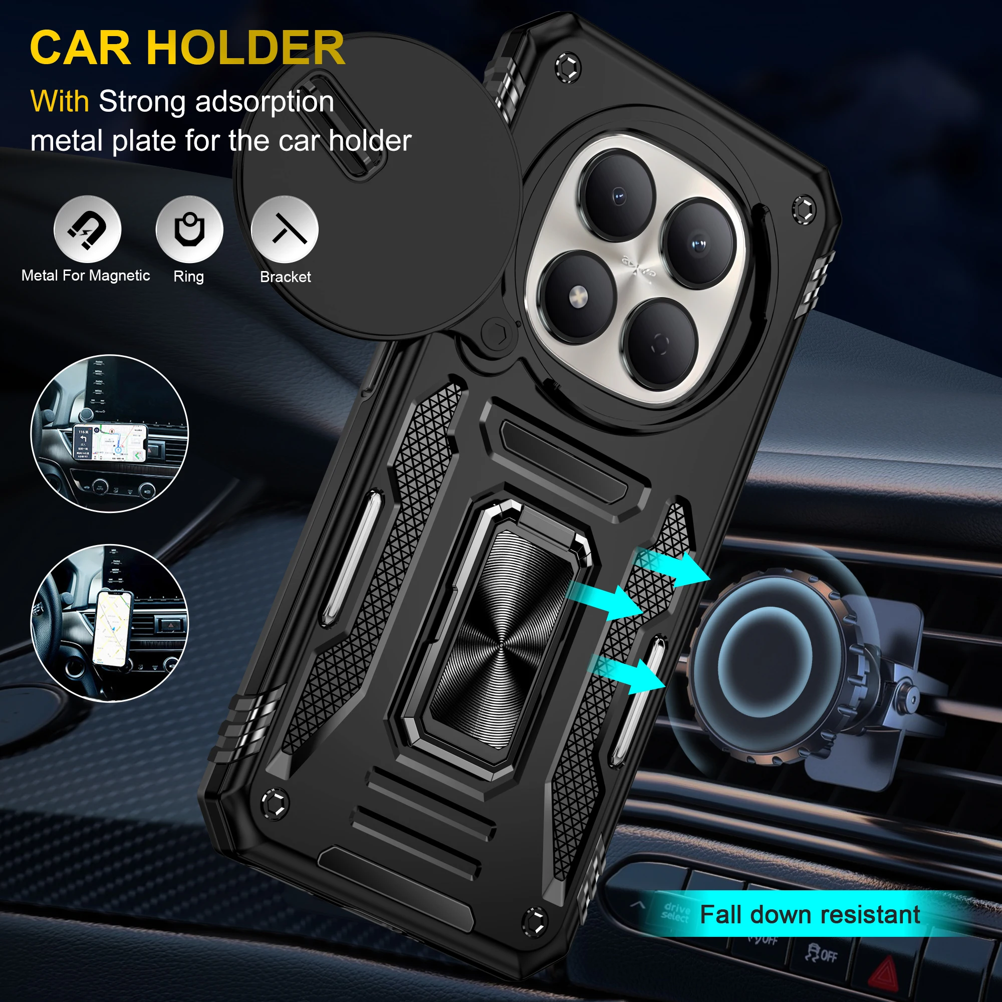 Heavy Duty Case with 360° Kickstand and Camera Protection
