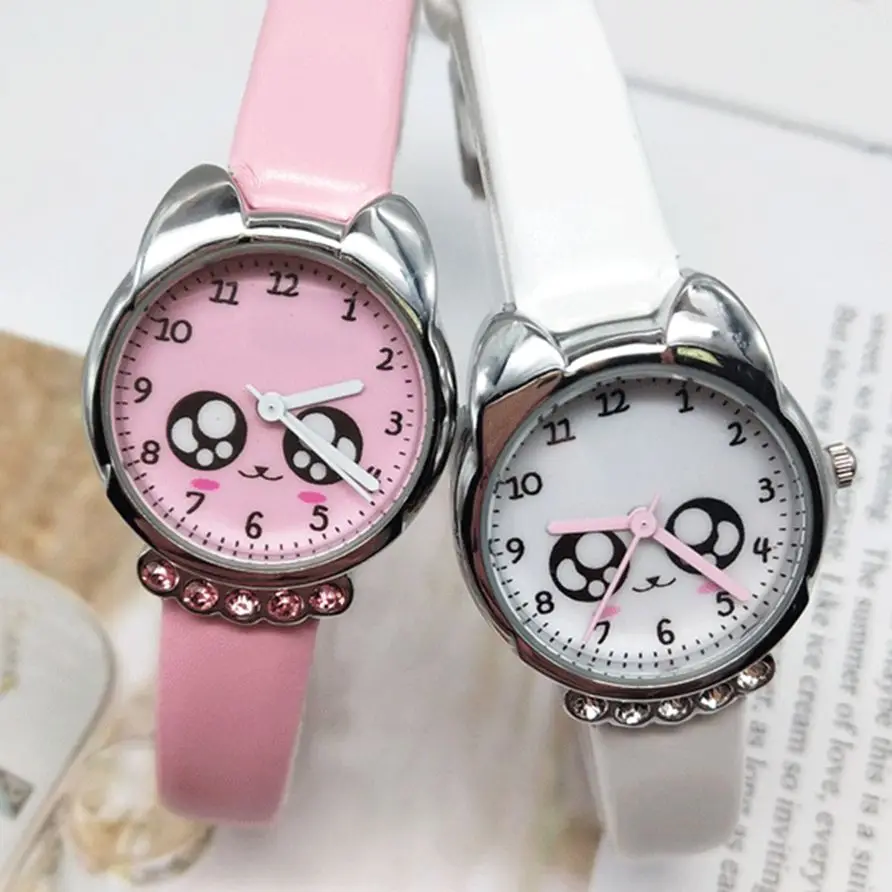 Girl's Cute Eyes Print Dial Waterproof Wristwatch-0