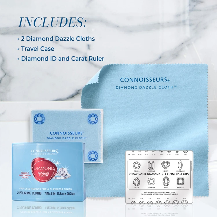 Original Connoisseurs Diamond Dazzle Tuch für Schmuck und Edelsteine Ultraweiches Mikrofaser-Schmuckreinigungstuch – Detail 7