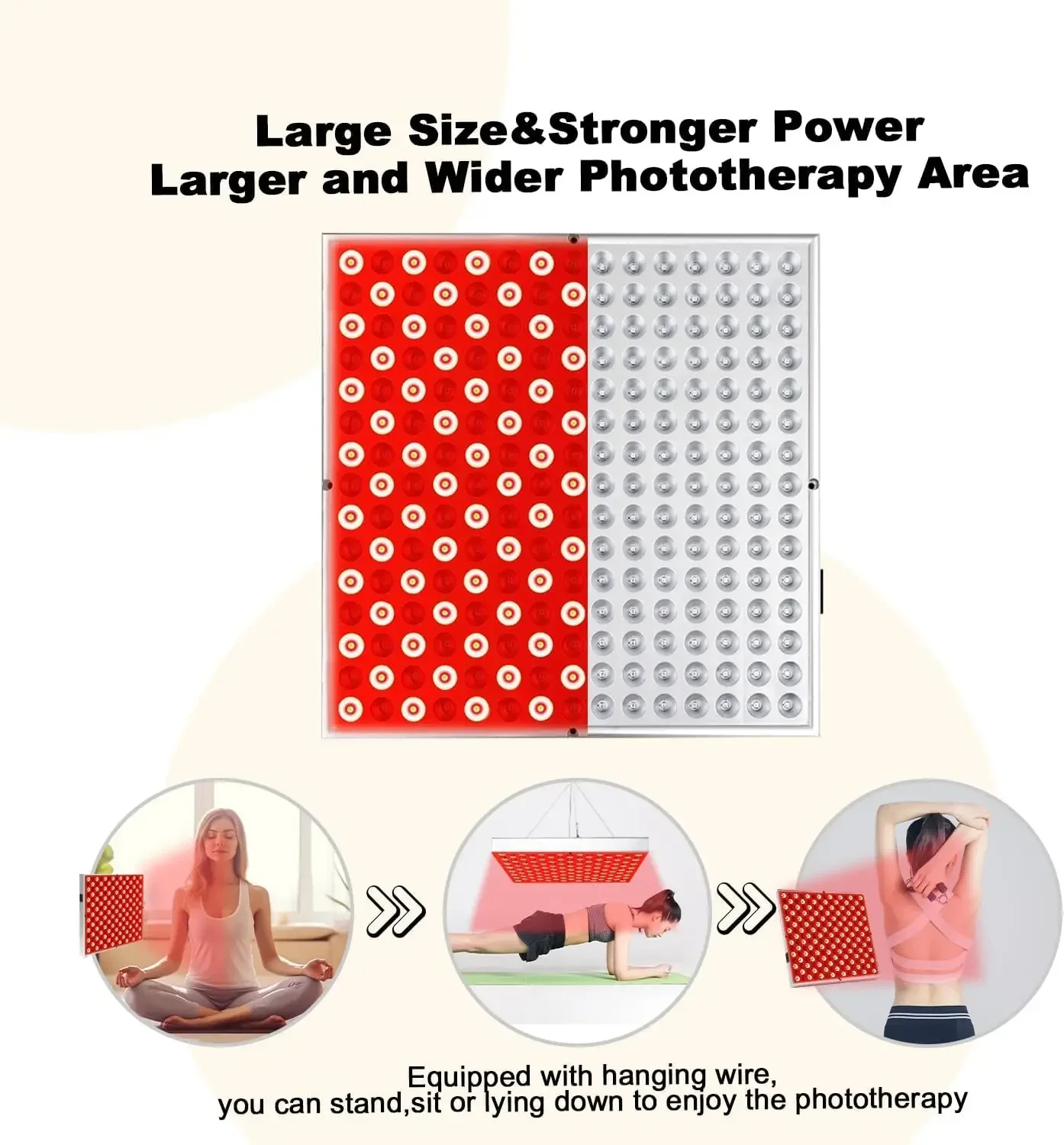 Red LED Light Therapy Panel Lamp Facial Anti Aging Skin Care Beauty 225 LED Light Body Pain Relief Physical Therapy Tools