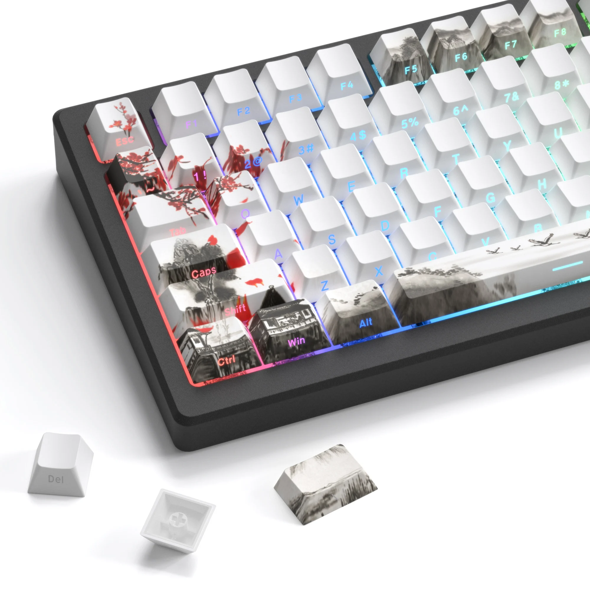 

Клавиатура Механическая с подсветкой, 127 клавиш, цветение сливы, профиль вишни