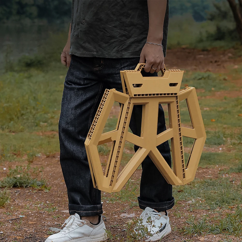 Outdoor Folding Bench Handle Design Portable Camping Bench High Load-Bearing Camping Fishing Stool for Hiking Backpacking