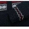 2021 Winter Sweater Male Thicken Fleece Men Cardigan Cotton Knitted Jacquard Men's Sweater coat Size S -3XL 5