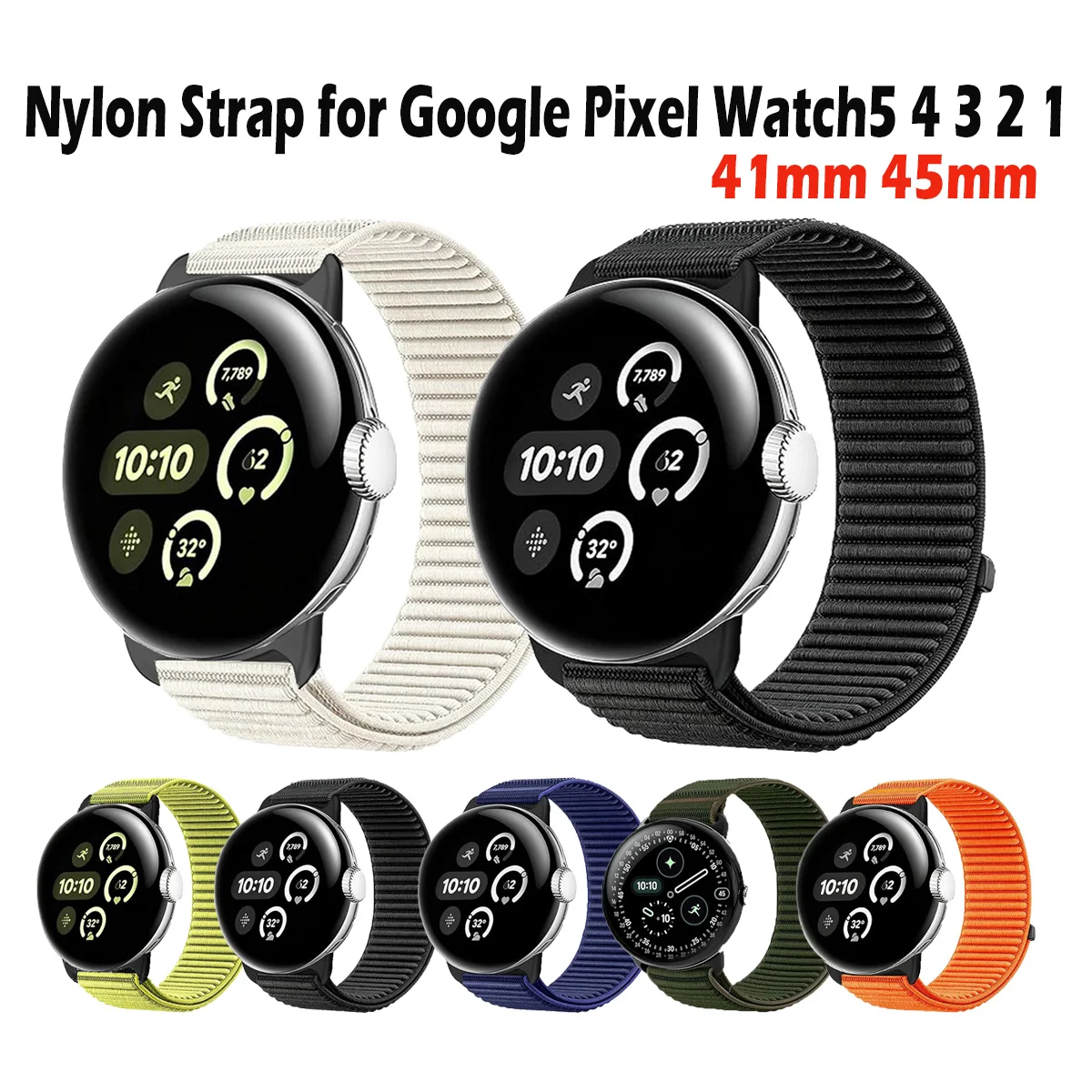 Nylon Sports Bracelet Watchband Replacement - Adjustable Strap, Universal Size