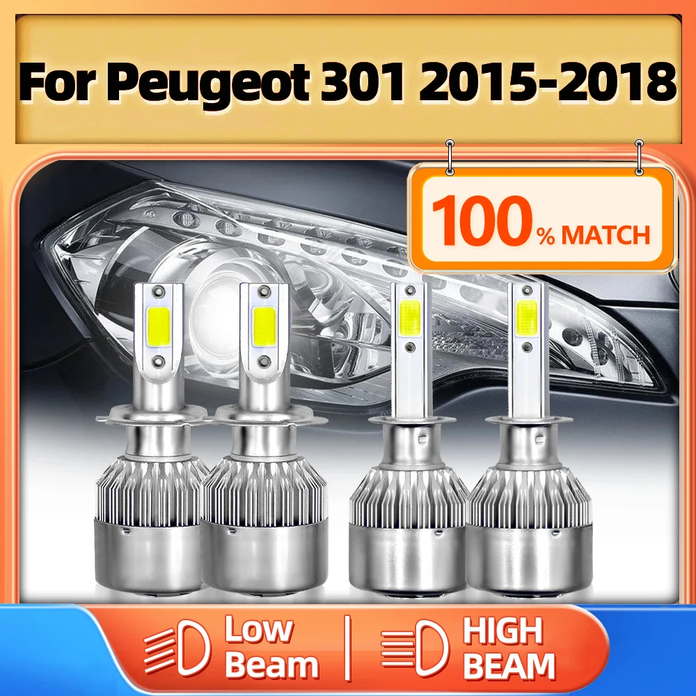 

H1 H7 LED Car Headlight Bulbs 240W 40000LM Turbo Auto Lights 12V 6000K White LED Headlamp For Peugeot 301 2015 2016 2017 2018