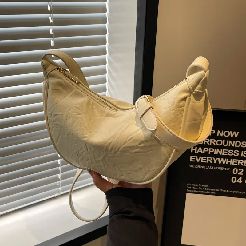 Dumpling Women's Japanese and Korean Ins All-Match Messenger Casual Large Capacity Solid Color Commuter Shoulder Underarm Bag