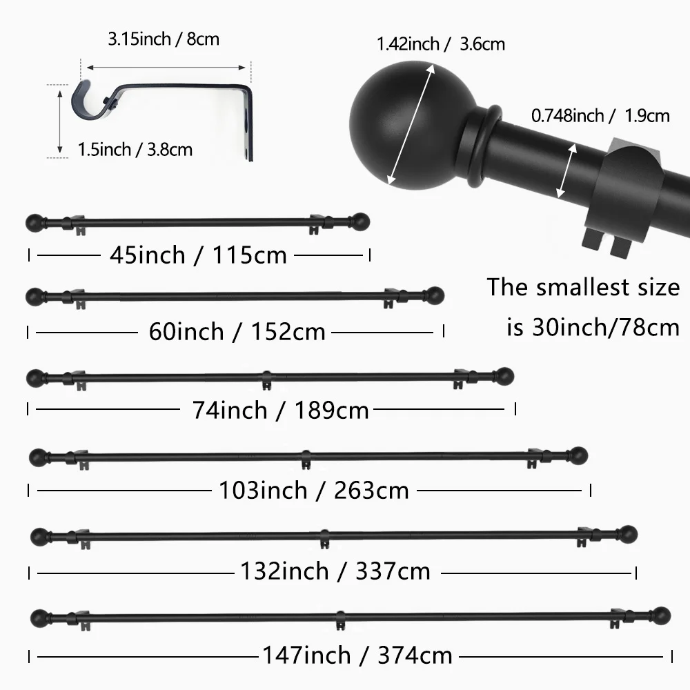 Universal Adjustable Curtain Rod 3