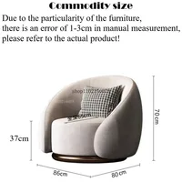 Light Luxury Simple Leisure Chaise Lounge Designer Sofa Chair Nordic Fabric Lazy Sofa Living Room Rotatable Chair Furniture 2