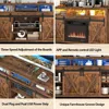 57” Wooden Farmhouse TV Stand for 60/65 inch TV,Double Layer Storage Entertainment Center TV Console Table,w Doubl 6