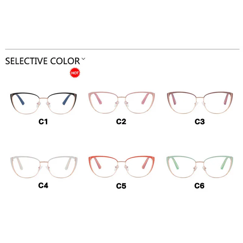 Retro Metal Cat Eye Glasses New Fashion Clear Lenses Prescription Short Sight Eyewear 0 -0.5 -1 -1.25 -1.5 -1.75 -2.0 To -6 3