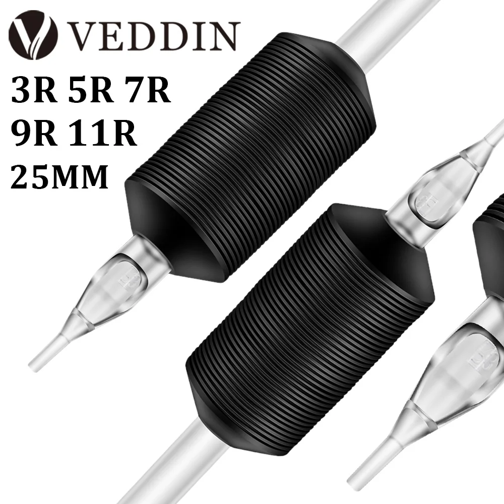 25mm Disposable RT Tattoo Grips Sterilized Clear Long Tips Round Tattoo Tubes for Needles Machine Supply 5/20pcs