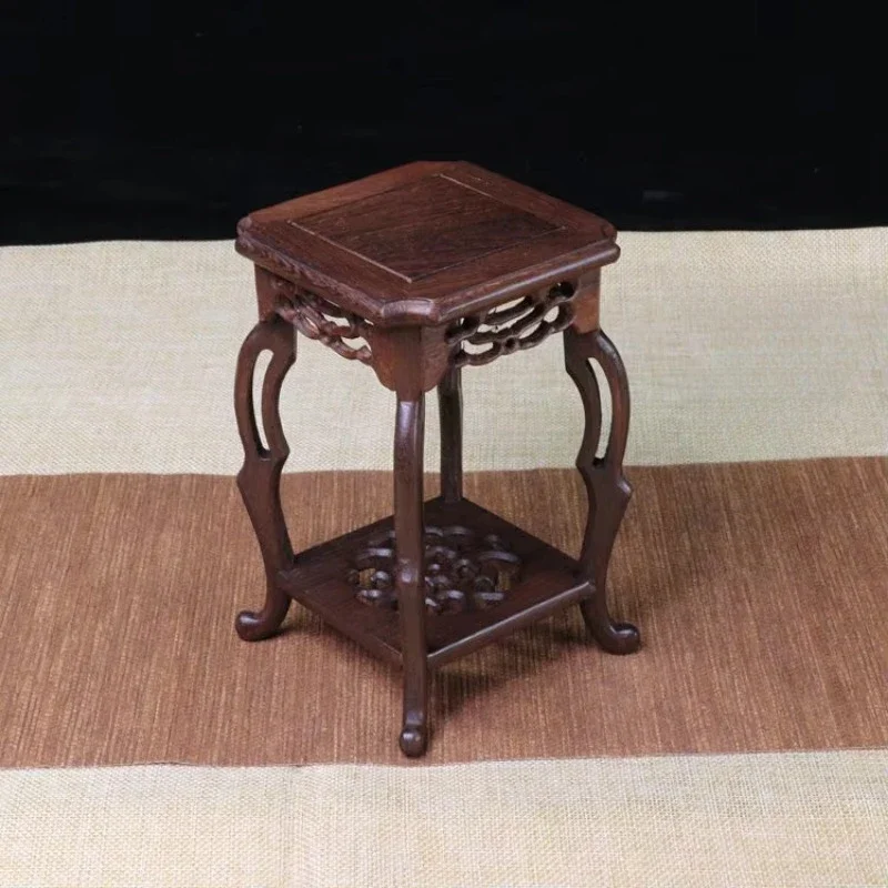 Vintage Wood Plant Stand Oriental Flower Pot Riser Vase Stool Aquarium Table Chinese-Inspired Furniture Holder Classic 2