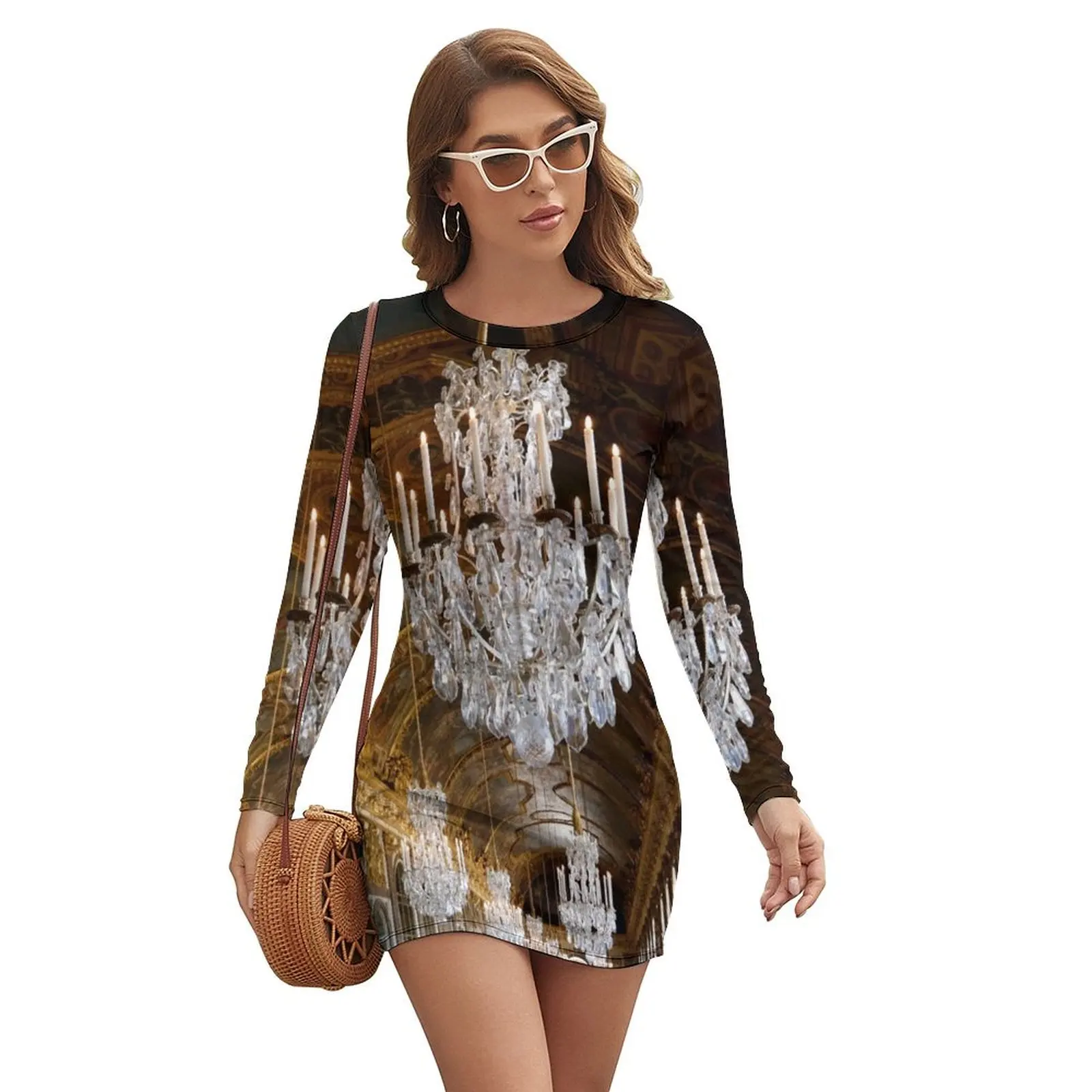 

Hall of Mirrors, Versailles Long-sleeved Dress women's clothing summer 2024 novelties clothing women summer 2024