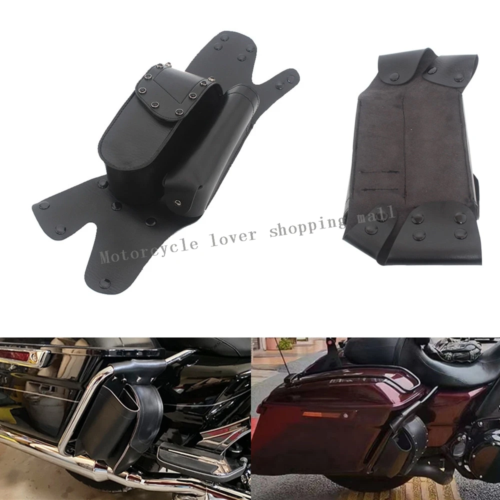 Borsa Da Sella Per Moto Per Harley Road King Electra Street Glide Guard Crash Bar Borse Con Portaborraccia In Pelle Impermeabile