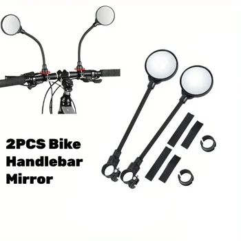1PCS Bike Mirror Bike Handlebar Rearview Mirror Rotatable And Adjustable Wide Angle Rear View Shockproof Convex Mirror Universal 1