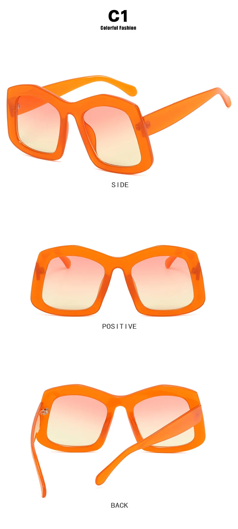 Luxuriöse Designer-Sonnenbrille, trendige, übergroße, speziell geformte Sonnenbrille für Damen, beliebte Herren-Sonnenbrille für Sommerreisen, Autofahren, UV400-Schutz – Detail 8