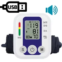 English Voice Automatic Tonometer Arm Blood Pressure Monitor Pressure Sensor Monitor Equipment Digital Tensiometer LED Display 1