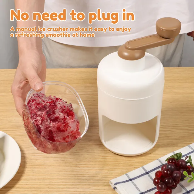 Shaved Ice Machine Mini Ice Crusher Hand Operated Shaved Ice Milkshake Maker Household Portable Small Hail Machine Kitchen Tool 2
