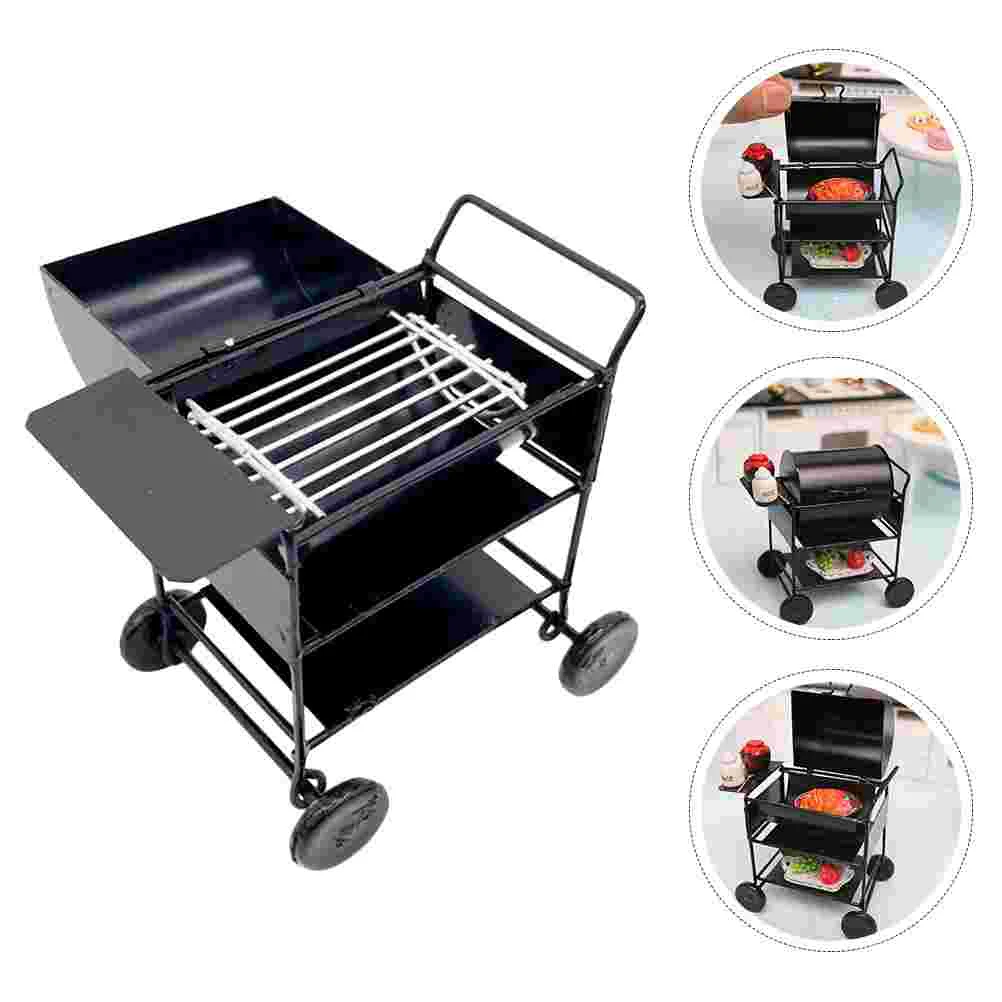 Miniature Barbecue Grill BBQ Grilling Rack Outdoor Playset Kitchen