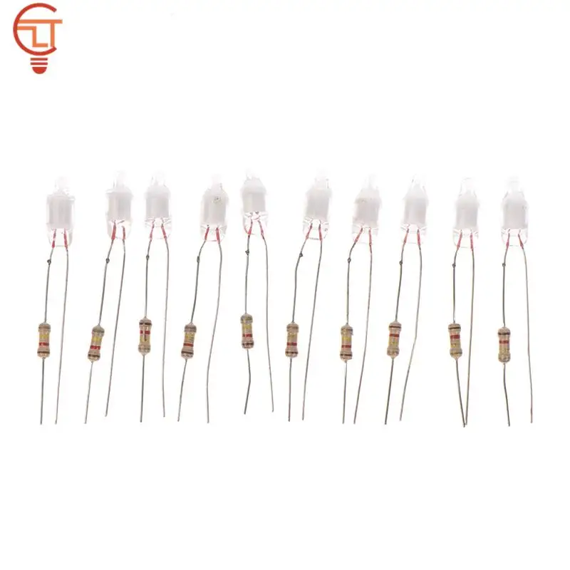 

10Pcs Neon Light Bulbs 4x10mm 5x13mm Main Power Indicator RED Standard Mini Neon Light Indication With Resistance 220V