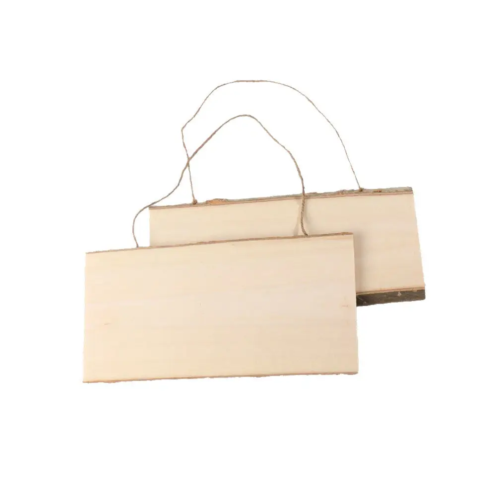 2Pcs 나무 벽걸이 보드 DIY 빈 메시지 보드 10x25cm 어린이를위한 부드러운 표면 그림 그리기 홈 카페 바 장식