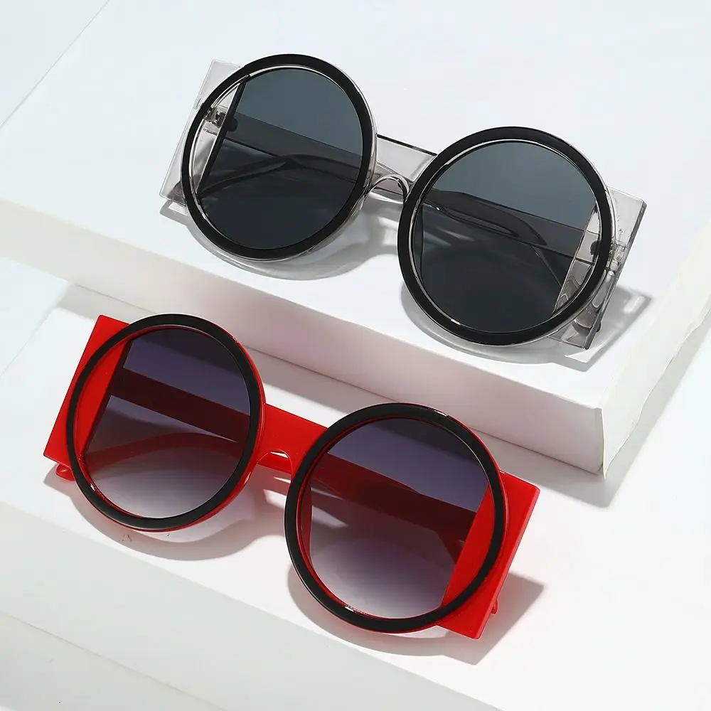 Retro Oversized Round Sunglasses UV400 Unique Gradient Sun Glasses Contrast Color Shades for Women & Men