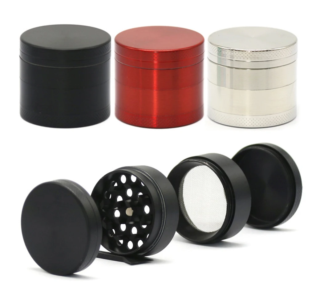 Herb Grinder with 4 Parts 40mm Mini Zinc Alloy Mill Handle Spice Crushes Flat Pattern Tobacco Grinder for Smoking Kitchen Tools nut spice grinder,herb grinder,herb spice grinder