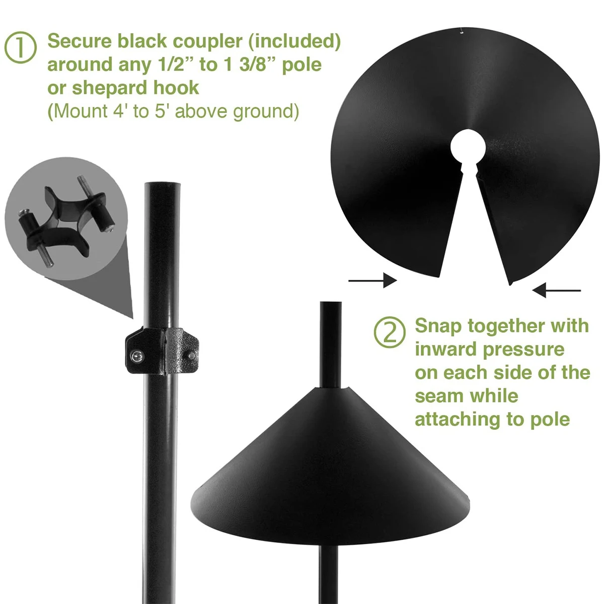 1/2Pcs Outdoor Squirrel Baffle 12-18 inch Wrap Around Squirrel Proof Baffles Durable Plastic Bird Feeder Baffle for Bird House