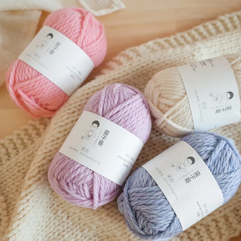 50g/ball 100% Pure Cashmere Yarn Warm Colorful Thick Yarn Alpaca Wool Hand Knitting Warm Sweater Hat Knitted Scarf Supersoft 2