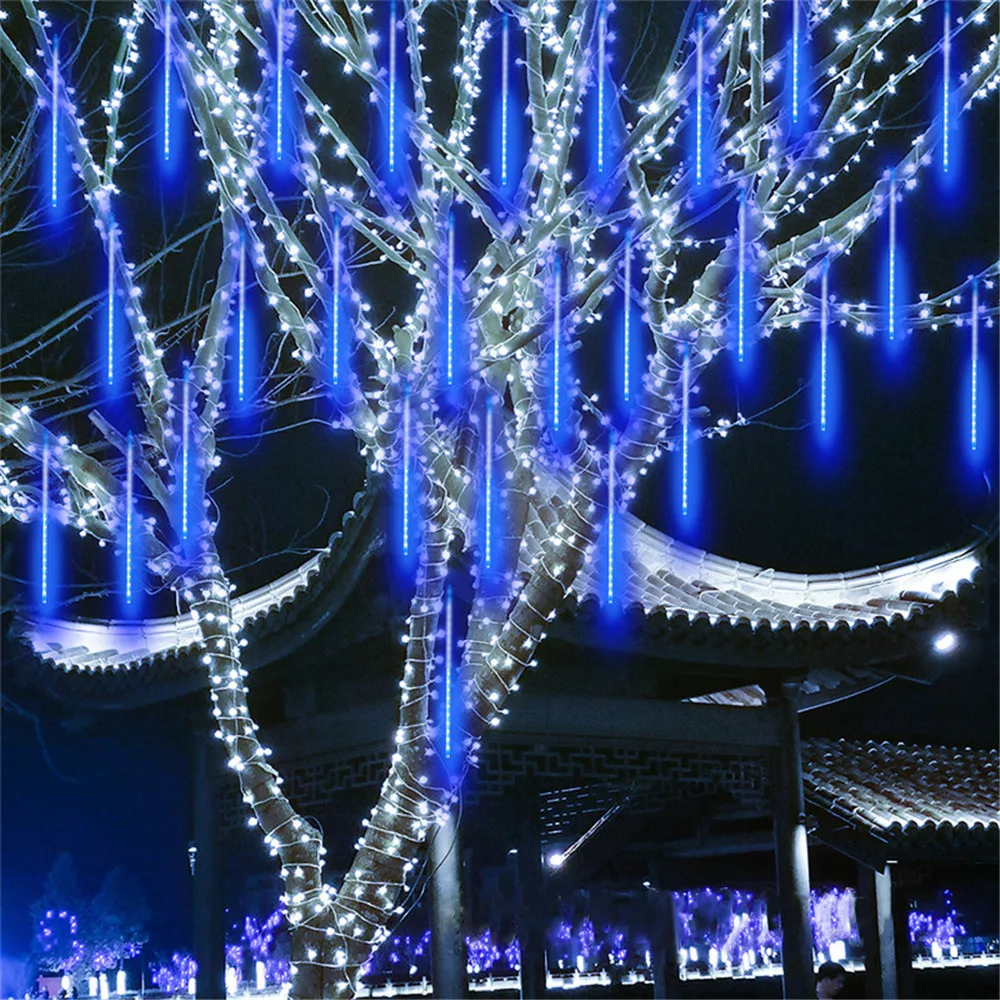 1/2/3/4pcs Holiday Light Garden Decor 30/50cm LED Wedding Meteor Shower Light String Fairy Garland Christmas Decoration