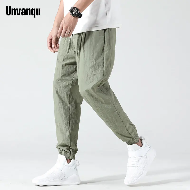 Summer Loose Small Foot Lantern Pants Harlan Men Fashion Trend Harajuku Outdoor Elastic Slim Trousers Classic Black Green
