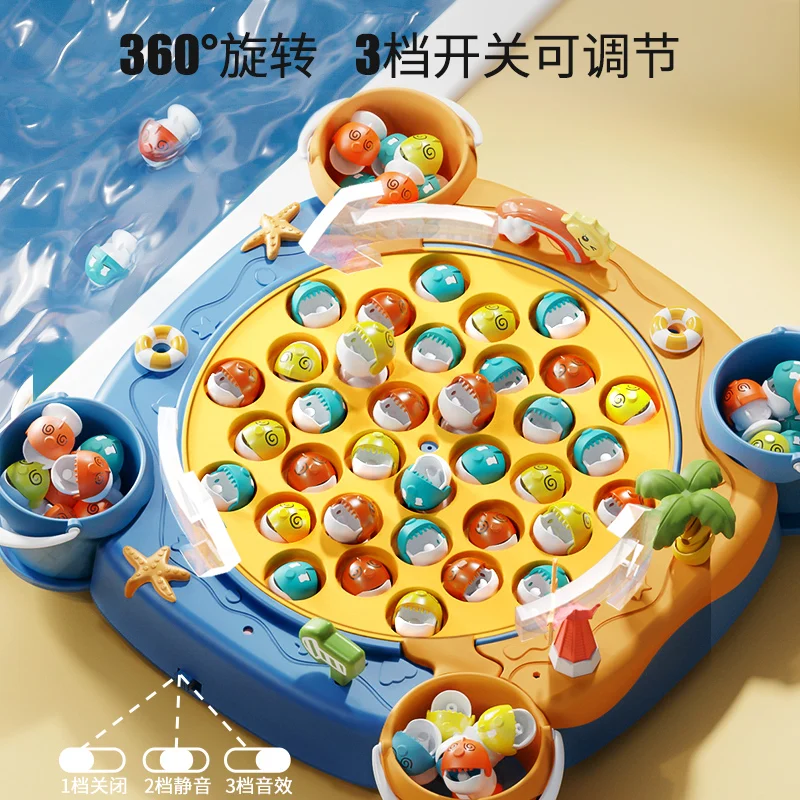  Magnetic Fishing Game Toys, Rotating Board Game with