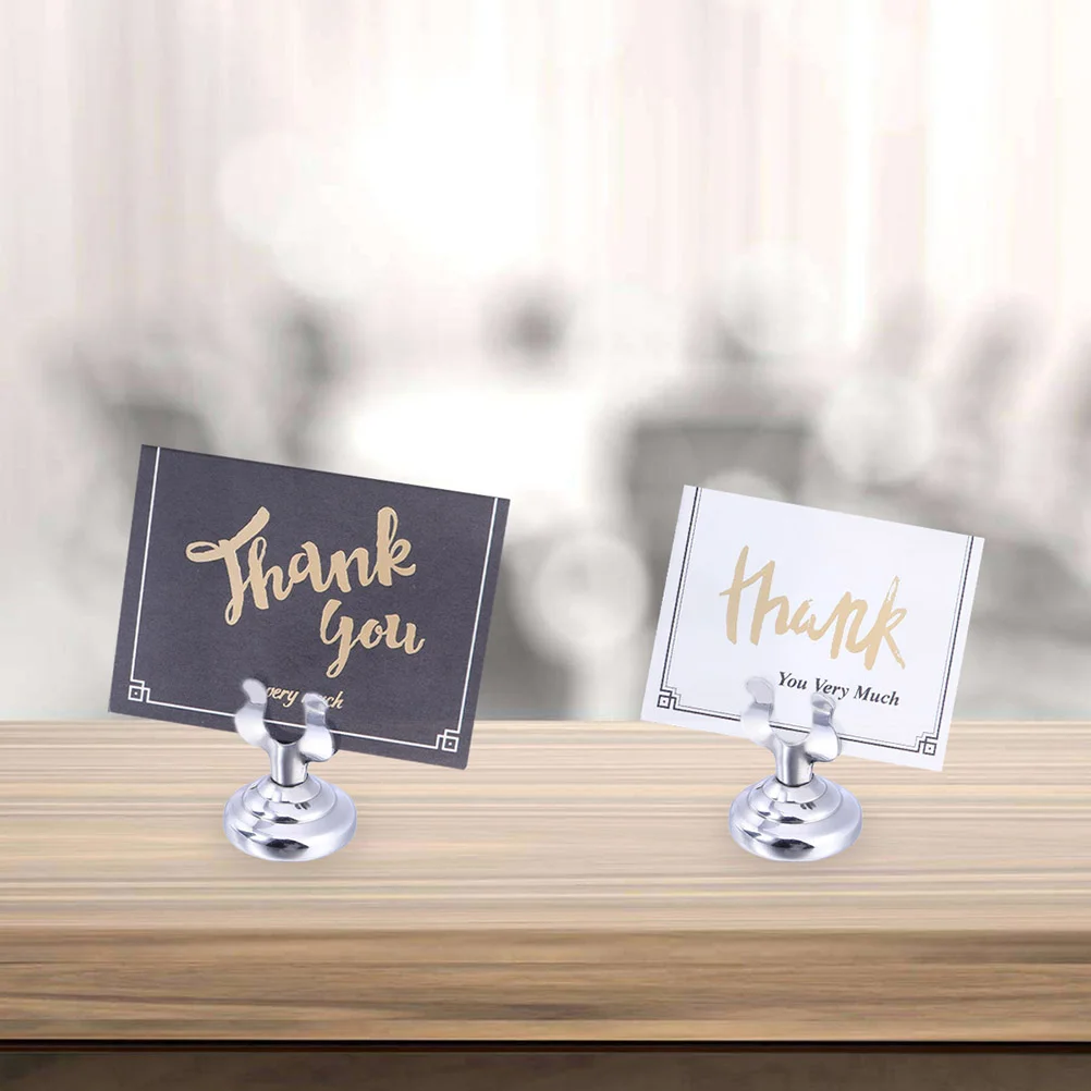 

6 Pcs/Package Restaurant Meal Holder Tabletop Menu Stand Stainless Steel Desktop
