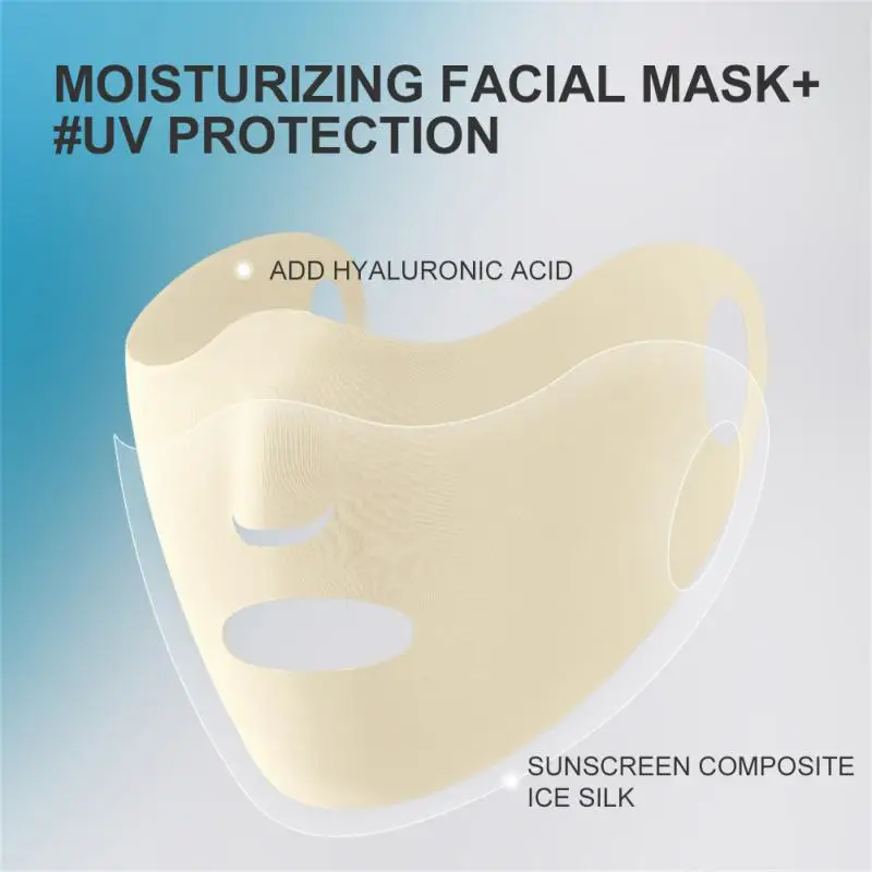 Donna Uomo Maschera Per La Protezione Solare Sport All'Aria Aperta Ciclismo Traspirante Lavabile Riutilizzabile Doppio Strato Maschera Di Seta Di Ghia