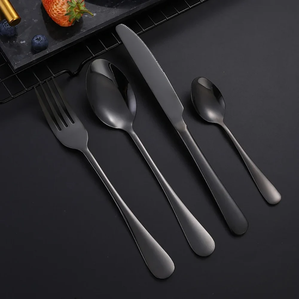 Tableware Set 16Pcs Cutlery Set Stainless Steel Steak Cutlery Western Matte Dishwasher Safe Kitchen Tableware Set