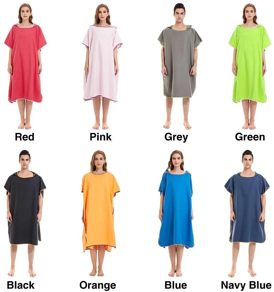 Microfiber Hooded Towel Men Women for Swim Beach Travel Quick Dry Changing Robe Cape Bath Towel Bathrobe Surf Poncho Sauna Playa