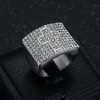 Hip Hop Bling Iced Out Stainless Steel Cross Pattern Finger Rings for Men Rapper Jewelry Gold Silver Color Drop Shipping 6