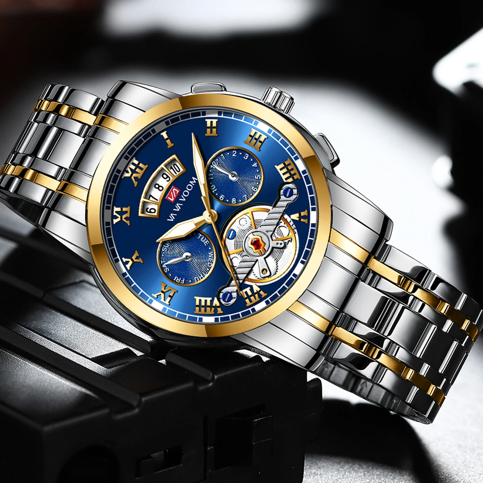 Brand Men Watch Original Pilot Series Simulation Tourbillon 41mm Stainless Steel Quartz Movement Casual Sports Watch_voghion.com