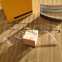 Безвинтовые воздушные титановые очки в оправе, квадратные многоугольные очки с двойным лучом, сверхлегкие, ручная работа для женщин и мужчин, датский бренд Edwin — изображение 3