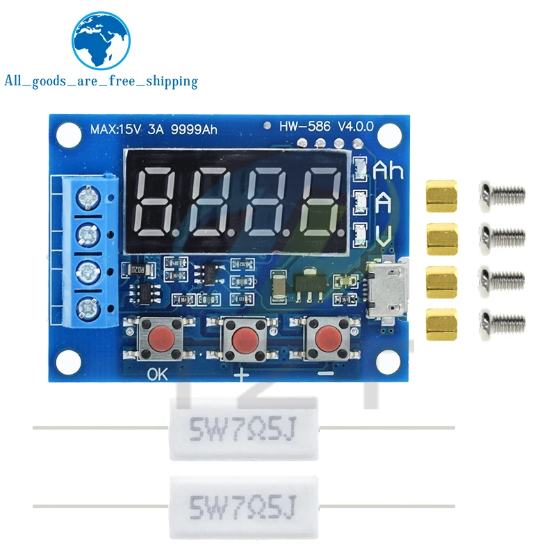 Battery Tester ZB2L3 LED Digital Display 18650 Lithium Battery Power Supply Test Resistance Lead-acid Capacity Discharge Meter
