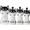 Golf Wood Head Cover for Driver Fairway Hybrid Cute Akita Golf Putter Cover PU Leather Waterproof Protector Golf Club Cover 4
