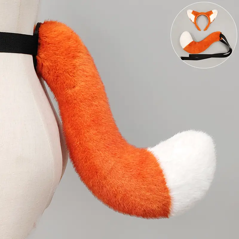 Nick Movie Animal Ear Cosplay Headwear Plush Orange Fox Tail Comic-con Party Dress Up Set Woman Man Carnival Costume Accessories - Image 8