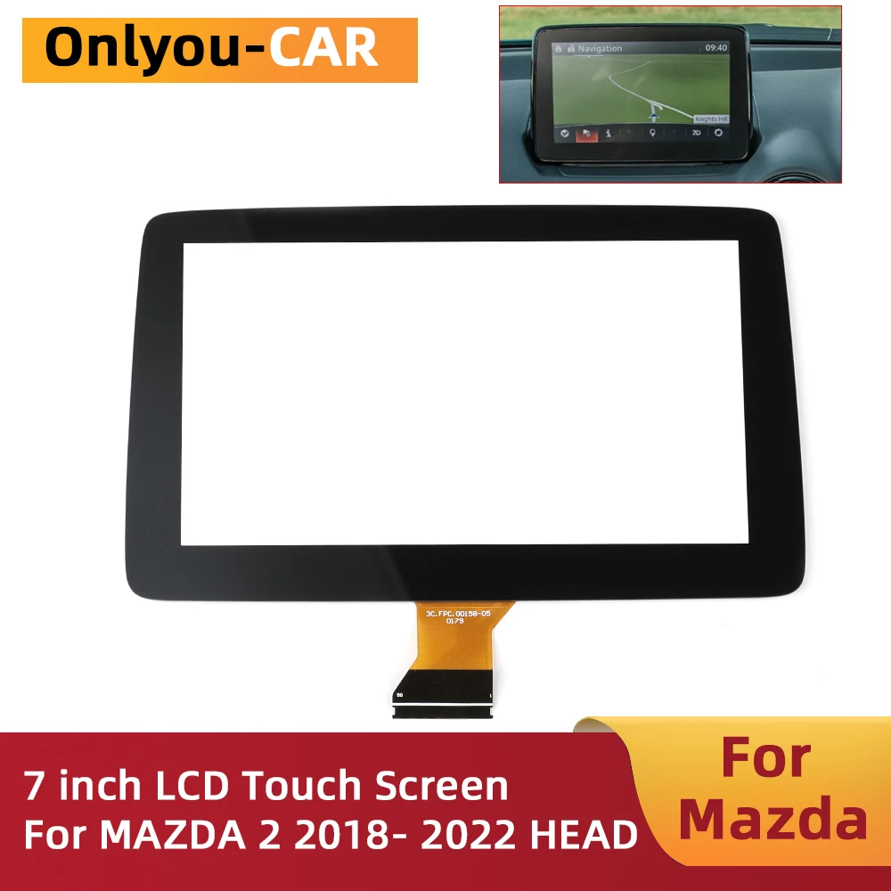 Pantalla Táctil de 7 Pulgadas y 50 Pines D23N611J0 para Mazda 2 2018-2022, CX-3, MX5 2018-2020, Sistema de Navegación para Auto, Pantalla Digitalizadora 2
