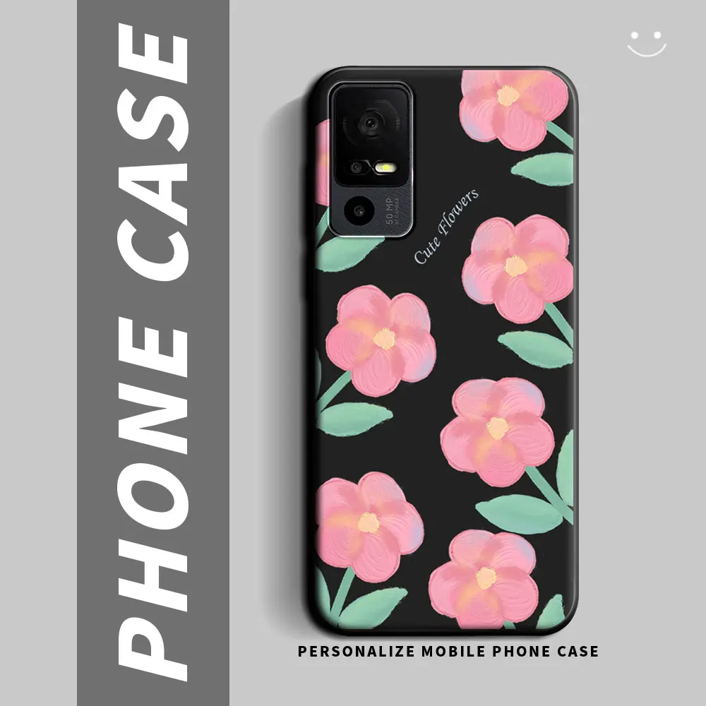 Cartoon Cute Cat Flower Shockproof Silicone Soft Phone Case - Stylish Protective Back Cover