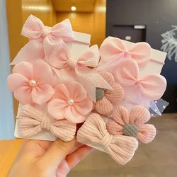 Set of 10 Cute and Aesthetic Hair Accessories (Pink)